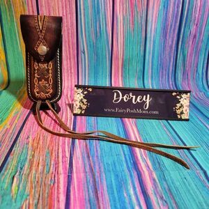 🔷️Vintage Oval Tooled Leather Belt Loop Knife Sheath or Case